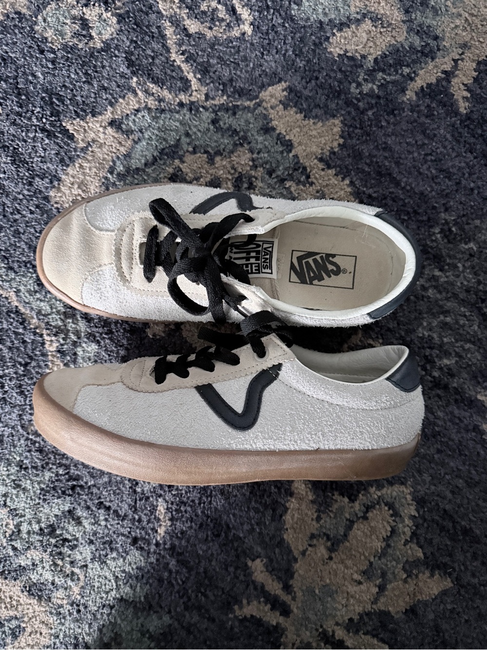 Vans Women’s size 8 White Suede Sneakers with Black Accents